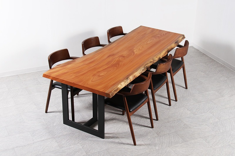 欅(けやき) 1枚板 オイル仕上げ 6人掛け