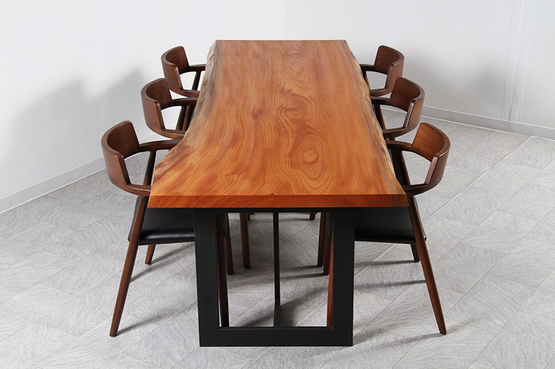 欅(けやき) 1枚板 オイル仕上げ 6人掛け