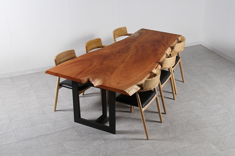 欅(けやき) 1枚板 オイル仕上げ 6人掛け