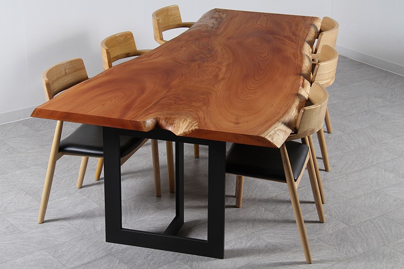 欅(けやき) 1枚板 オイル仕上げ 6人掛け