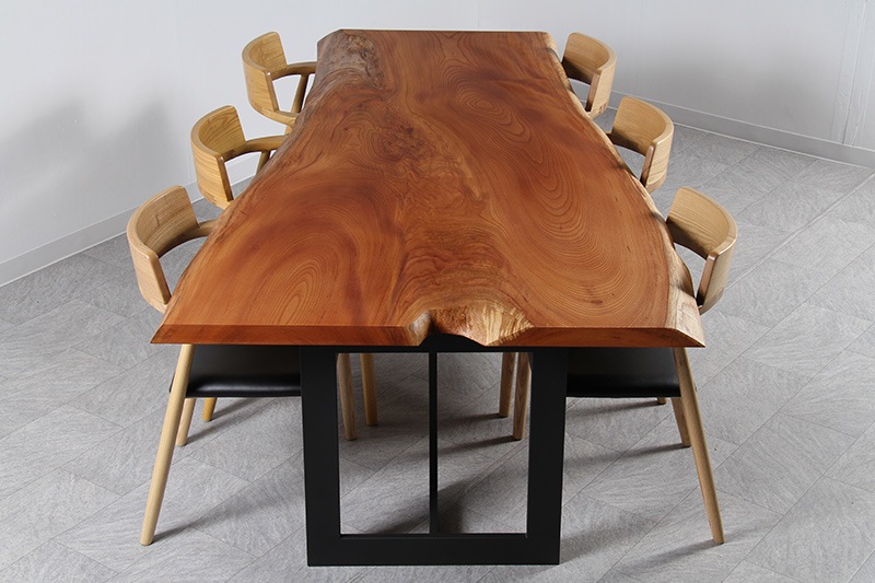 欅(けやき) 1枚板 オイル仕上げ 6人掛け