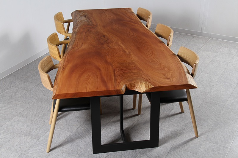 欅(けやき) 1枚板 オイル仕上げ 6人掛け