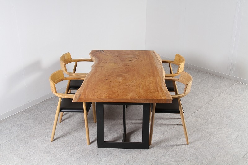 ケヤキ 1枚板 ウレタン仕上げ 4人掛け