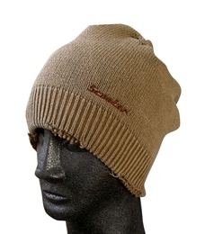 Destroyed-wash Knit Cap Short(19depth) Brown