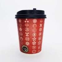 オリジナル厚手紙コップ（100種類家紋）　蓋つき　10個セット