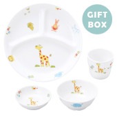 食器4点セット【ギフト箱】|こども用セット商品 【割れにくい磁器食器】|子ども・キッズ食器 