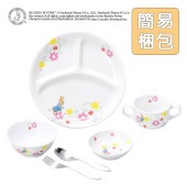 ピーターラビット TM  食器&スプーンフォークセット【簡易梱包】|こども用セット商品 【割れにくい磁器食器】|子ども・キッズ食器 
