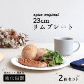 強化磁器 プレート ２枚セット 23cmリムプレート