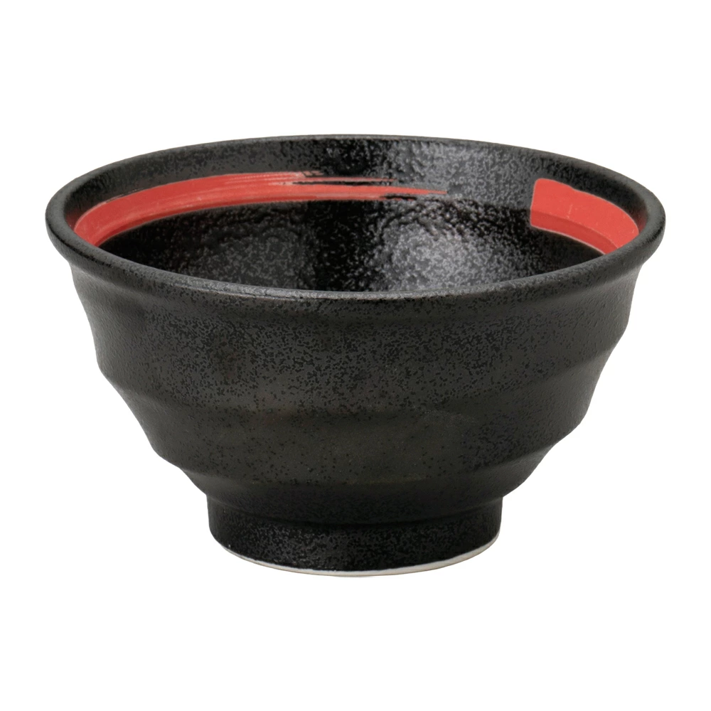 【YAMATSU STANDARD】【 鳴門 深丼 黒耀 赤刷毛目 】 15cm 14cm 13cm 丼