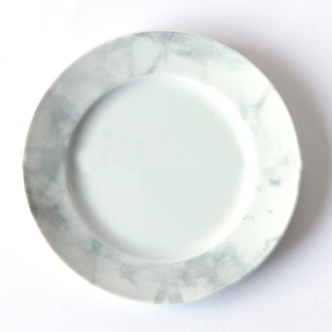 【大理石風のマーブルカラー】モノトーンプレート 23cm