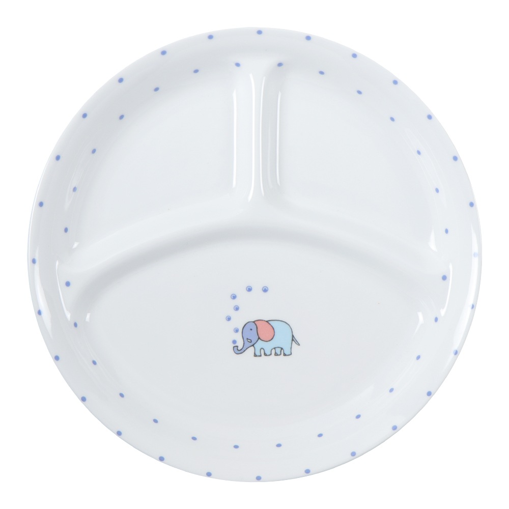 【22cm 3つ仕切り皿】強化磁器 メイン・サラダ・デザートまでこれ１枚！