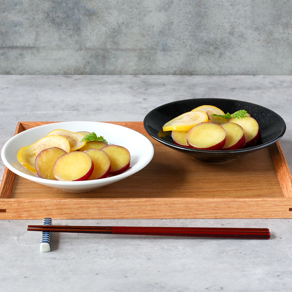 【YAMATSU STANDARD】14cm   深皿 取り皿 サラダ 丸皿 プレート 皿 白 黒  ホワイト ブラック  おしゃれ 収納 カフェ食器 シンプル 美濃焼 磁器 ポーセラーツ BPAフリー ギフト 業務用 軽い 日本製