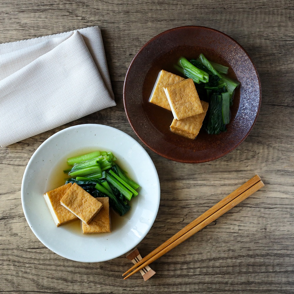 【YAMATSU STANDARD】17cm 深皿 小皿 取り皿 サラダ 丸皿 皿 白 茶 ホワイト ブラウン おしゃれ 収納 カフェ食器 シンプル 美濃焼 磁器 ポーセラーツ BPAフリー ギフト 業務用 軽い 日本製