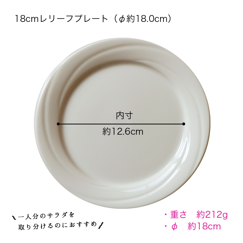 強化磁器 プレート 2枚セット 18cm レリーフプレート