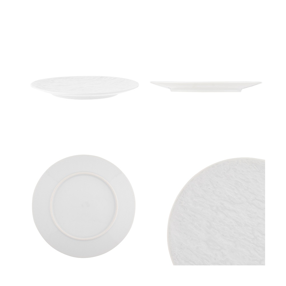 【YAMATSU STANDARD】22cm 中皿 ミート皿 ワンプレート カレー パスタ シンプル 丸皿 プレート 皿 白 黒 ホワイト ブラック おしゃれ 収納 カフェ食器 シンプル 美濃焼 磁器 ポーセラーツ BPAフリー ギフト 業務用 軽い 日本製