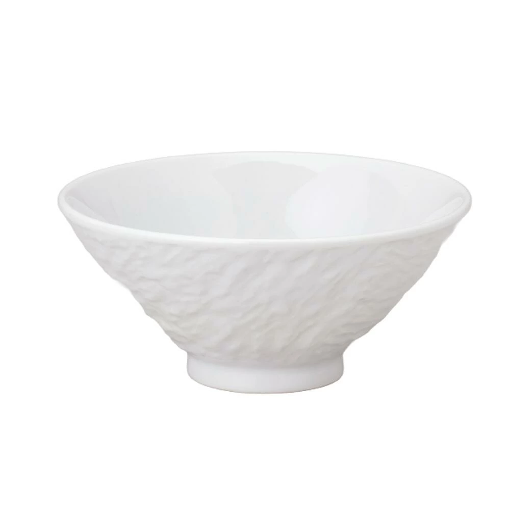 【YAMATSU STANDARD】【 石目 飯碗 白 黒耀 】 14cm ライス碗