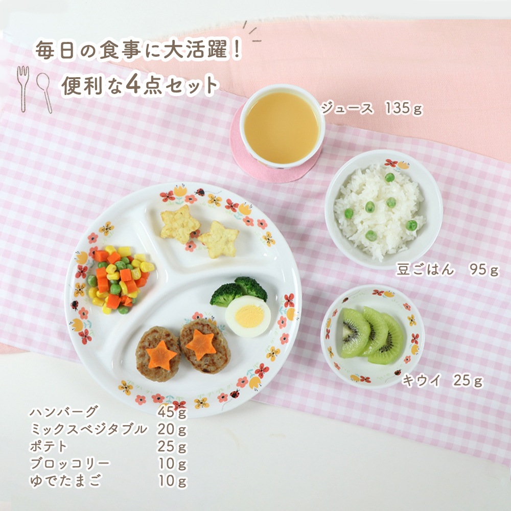 【簡易梱包】食器4点セット【ブルーメオレンジ】