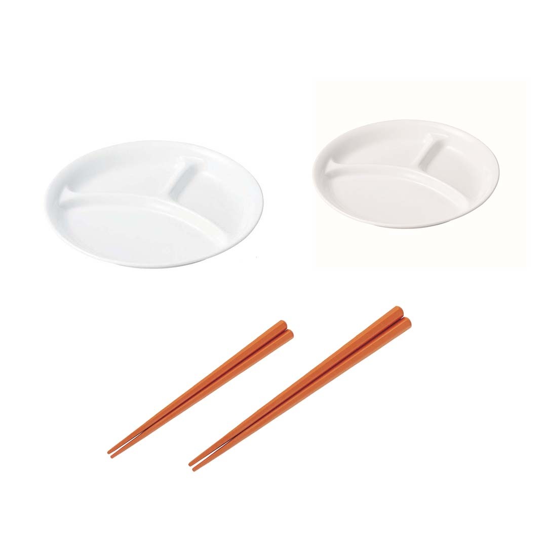 【４点セット】「仕切り皿」と「お箸」