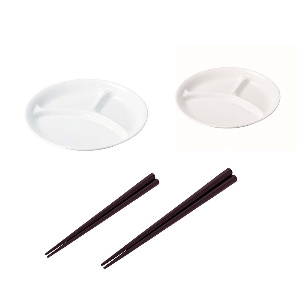 【４点セット】「仕切り皿」と「お箸」