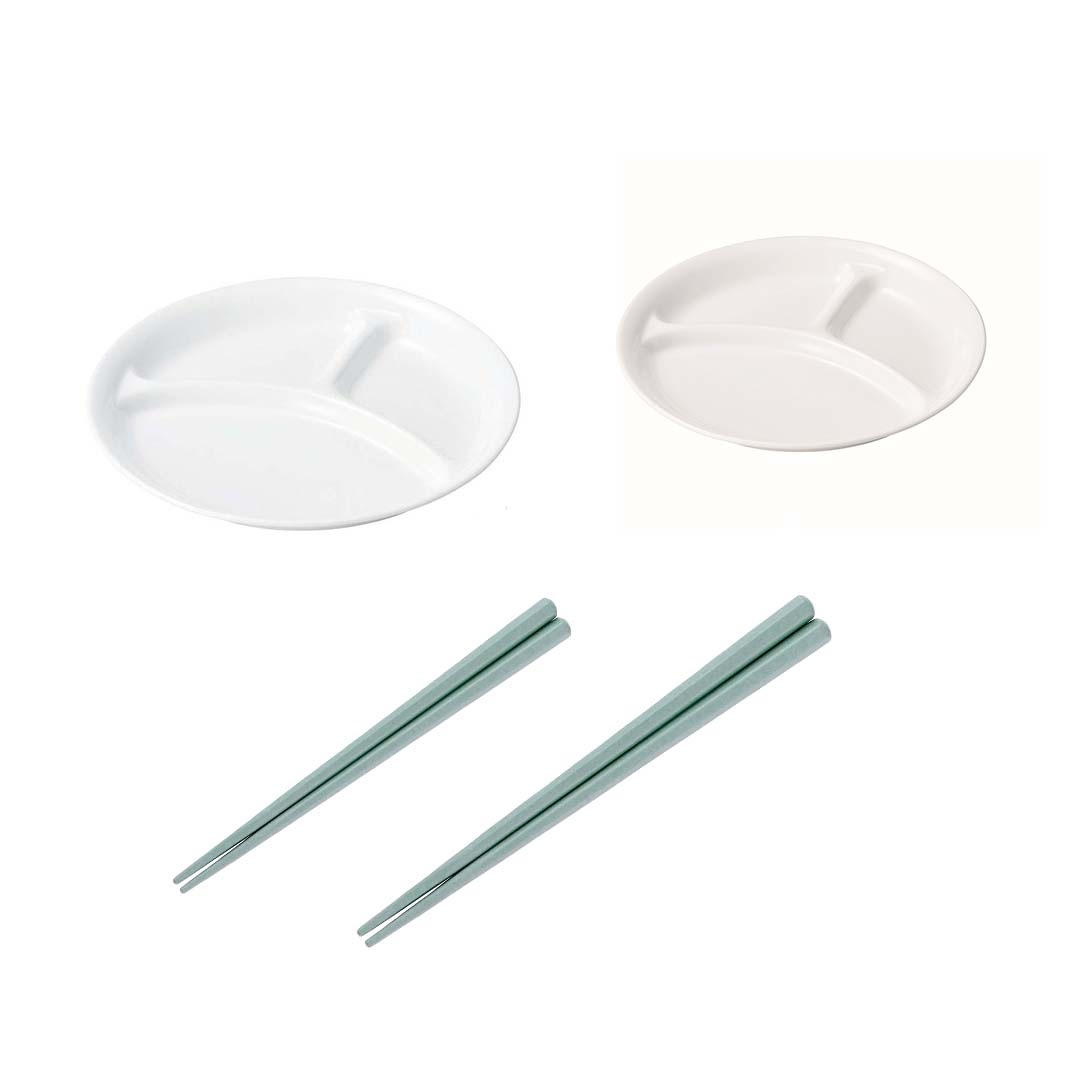 【４点セット】「仕切り皿」と「お箸」