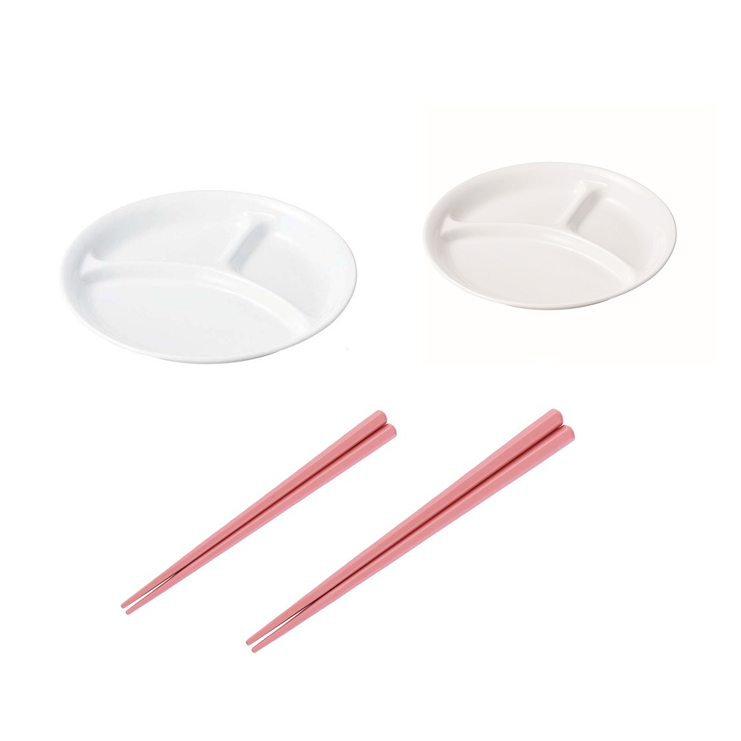 【４点セット】「仕切り皿」と「お箸」