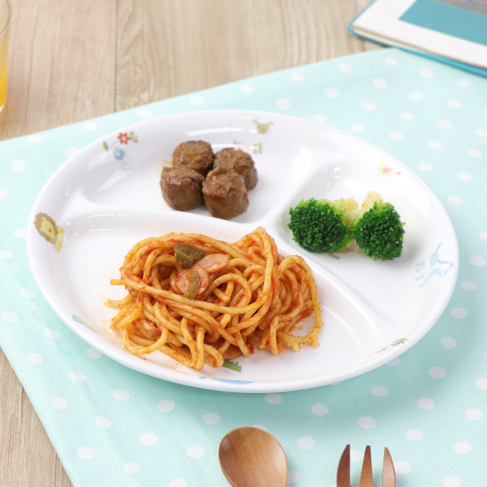 【メーカー直送】 強化磁器 【22cm 3つ仕切り皿 】 | 子ども・キッズ食器 ,割れ 子ども用食器・カトラリー