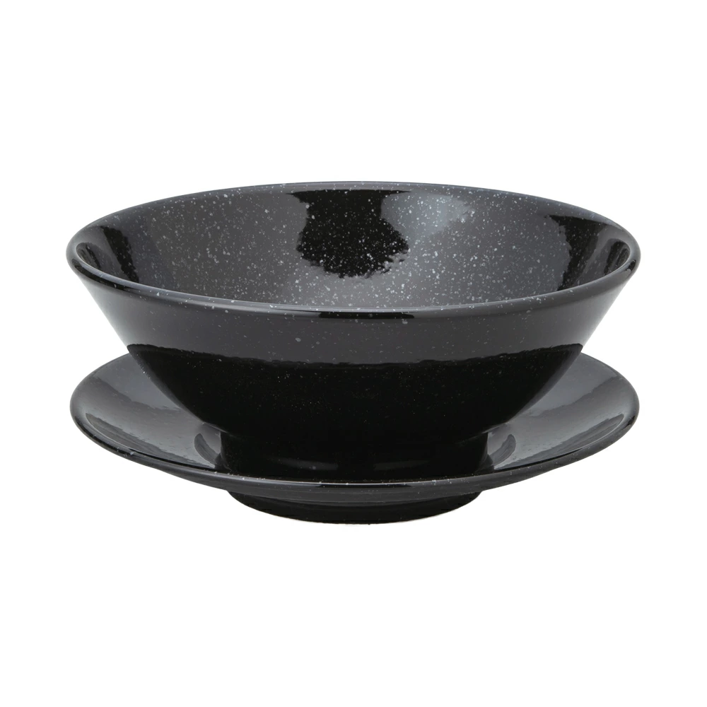 【YAMATSU STANDARD】【 黒中華 反高台丼･受皿 黒御影 】 22cm 21cm 20cm 丼