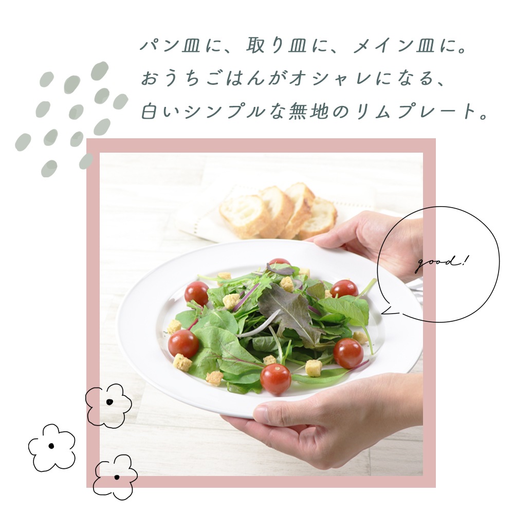 強化磁器【27cm リムプレート】