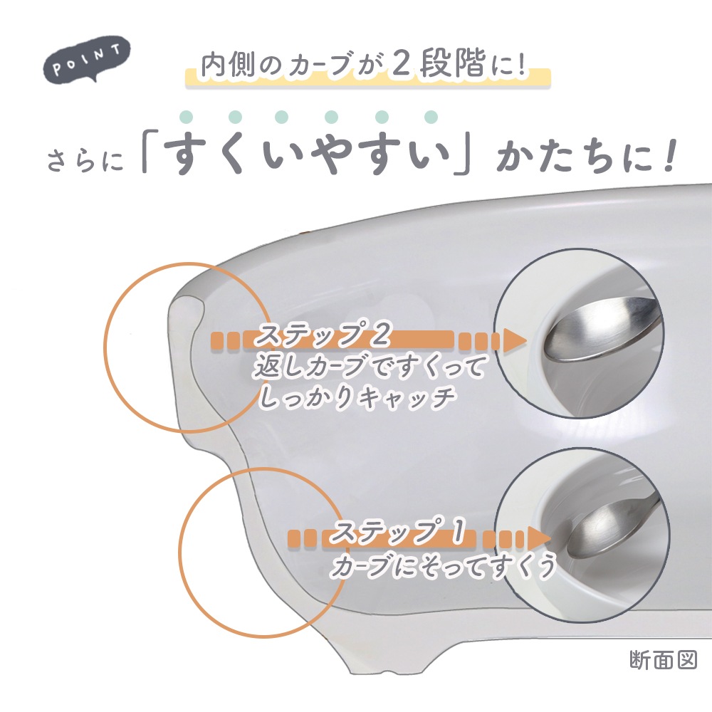 強化磁器 【12.5cm　スタック平皿 さふぁり】すくいやすい食器