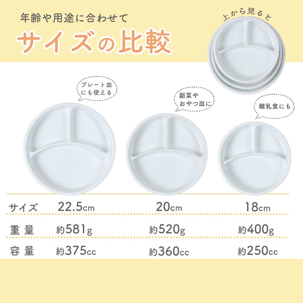【深さがある ３つ仕切皿】選べる3サイズ！