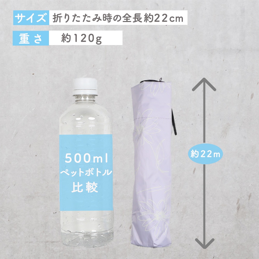 PUスーパーライトラインフラワーmini 晴雨兼用傘 日傘 カーボン 軽量 折りたたみ傘 遮光 UV UVカット 紫外線 コンパクト 傘 日焼け対策 紫外線カット 梅雨 オシャレ かわいい プレゼント 軽量 シンプル パープル ホワイト ブラック ニュアンス 花柄
