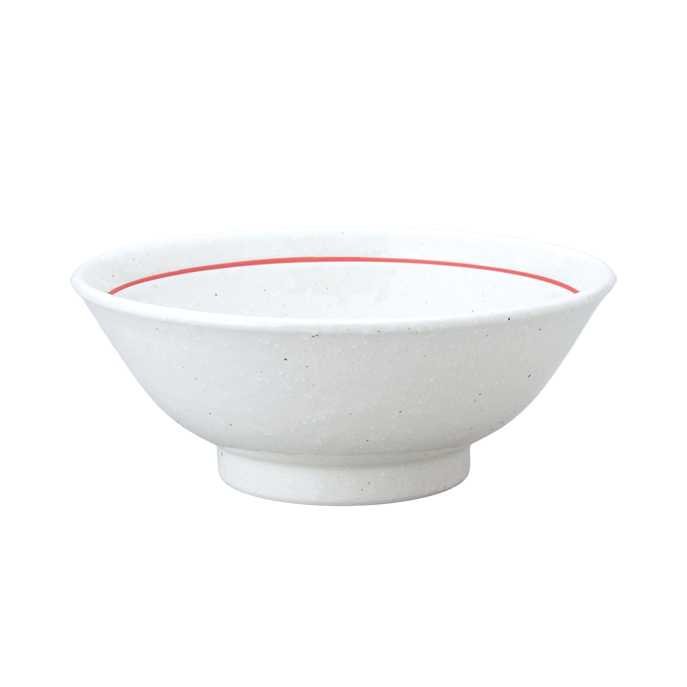 【YAMATSU STANDARD】【 白鳳 反高台丼 粉引下絵赤ライン ホワイト 】 22cm 21cm 20cm 丼