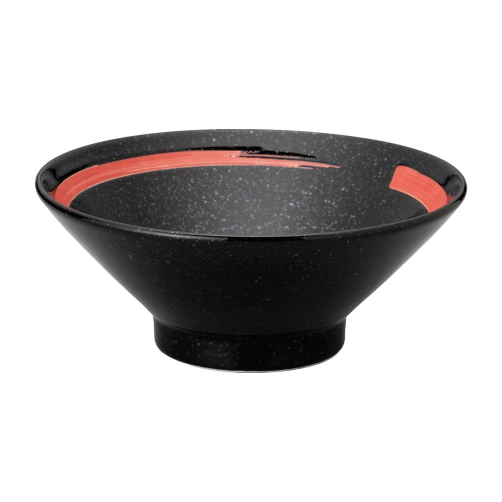 【YAMATSU STANDARD】【 黒中華 切立高台 丼 赤刷毛目 黒御影 】 22cm 20cm 丼