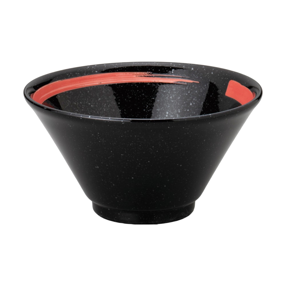 【YAMATSU STANDARD】【 黒中華 切立深丼 赤刷毛目 黒御影 】 19cm 18cm 丼