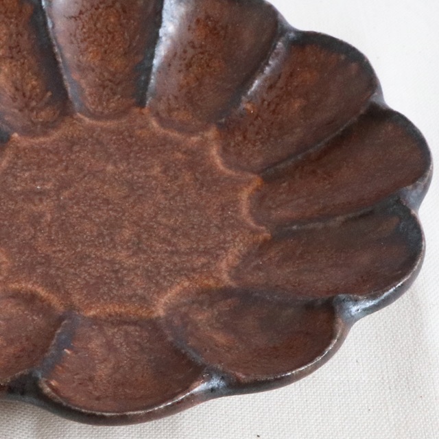 磁器 14.5cm りんかプレート 【ブラウン】