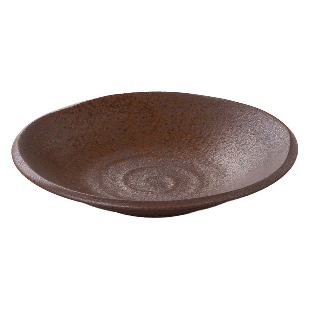 【YAMATSU STANDARD】21cm 深皿 中皿 ミート皿 ワンプレート カレー パスタ シンプル 丸皿 プレート 皿 白 茶 ホワイト ブラウン おしゃれ 収納 カフェ食器 シンプル 美濃焼 磁器 ポーセラーツ BPAフリー ギフト 業務用 軽い 日本製