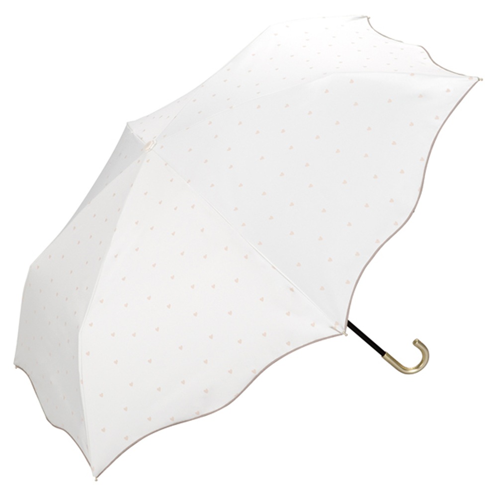 晴雨兼用傘 ハートメロウ 折りたたみ傘 遮光 UV UVカット 紫外線 コンパクト 傘 日焼け対策 紫外線カット 梅雨 オシャレ かわいい プレゼント 軽量 シンプル 無地 カラフル オフホワイト チャコール グレー ブラック ピンク ラブリー 可愛い リボン ハート ガーリー