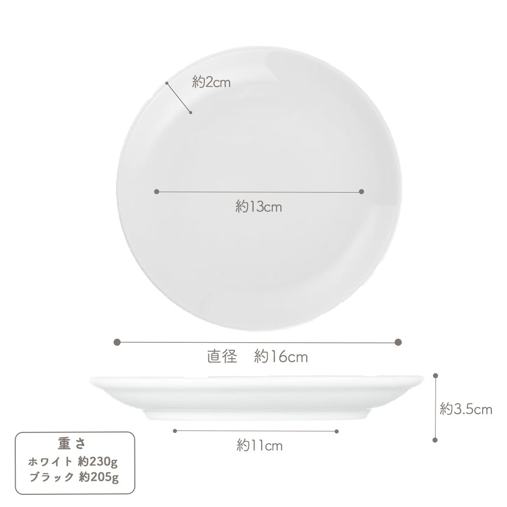 【YAMATSU STANDARD】17cm 小皿 平皿 取り皿 おやつ 丸皿 プレート 皿 白 黒 ホワイト ブラック おしゃれ 収納 カフェ食器 シンプル 美濃焼 磁器 ポーセラーツ BPAフリー ギフト 業務用 軽い 日本製