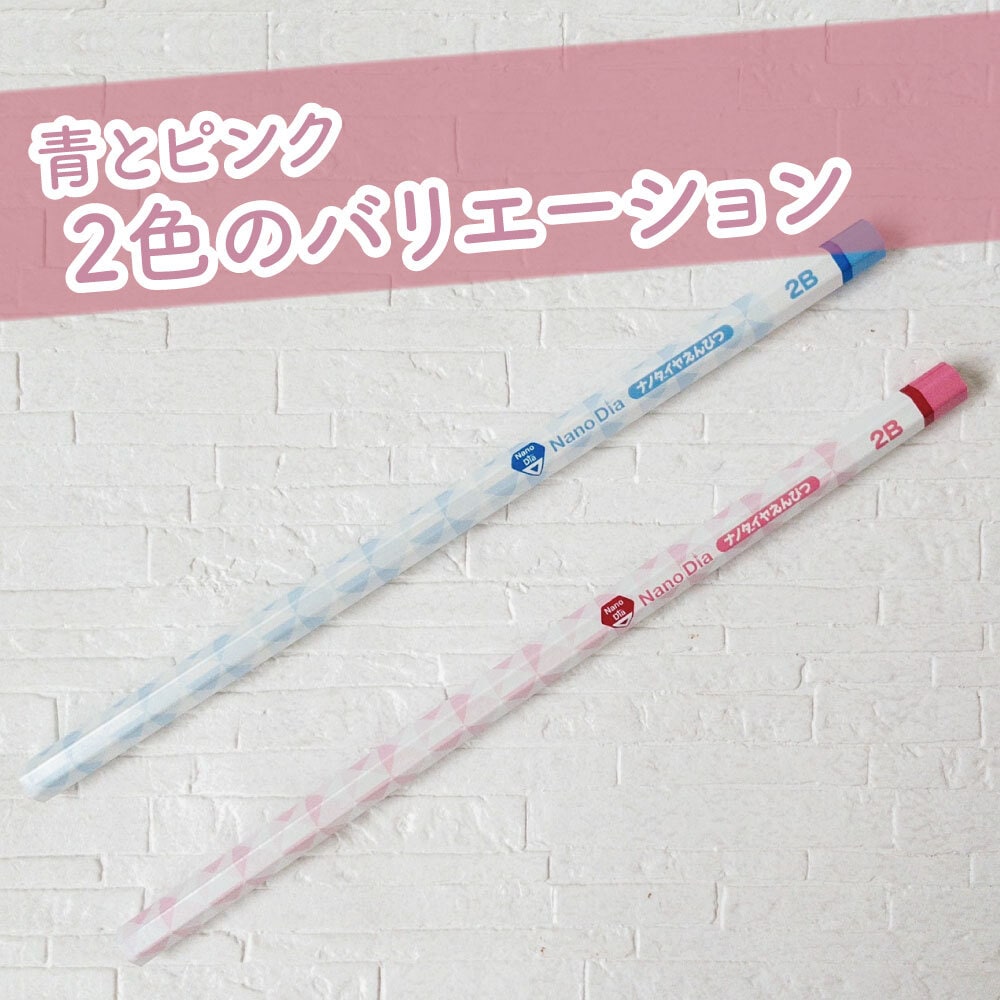 学童に最適「かきかた」ナノダイヤ鉛筆 濃く、なめらか《六角軸 2B 12本》2種類 名前欄付き 学習 小学生 入学準備 低学年 高学年 入学祝い プレゼント 書写 すらすら 濃い ノート きれい ダース 折れにくい 筆圧 弱い 青 ピンク 男の子 女の子 幼児