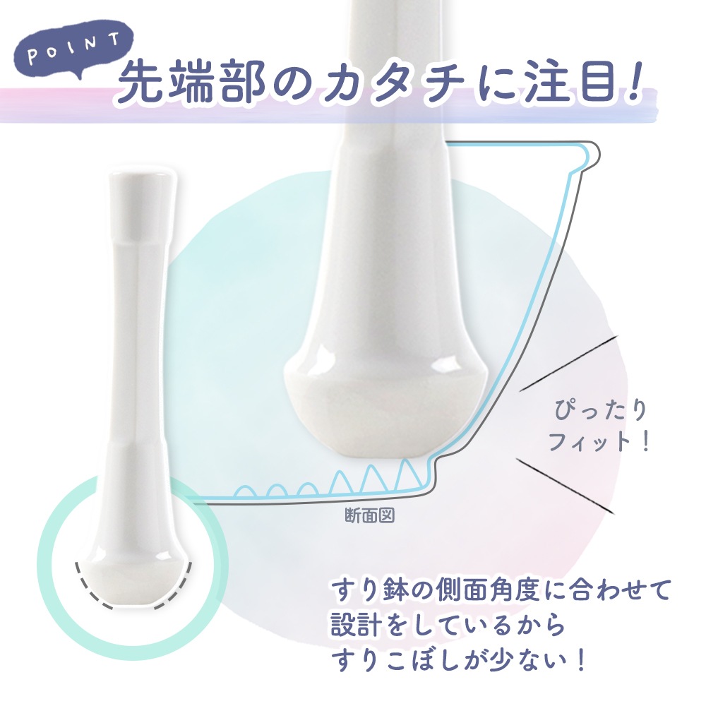 【おはな模様の便利なすり鉢＆すりこぎ】滑りにくいシリコンリングとおろし板の4点セット