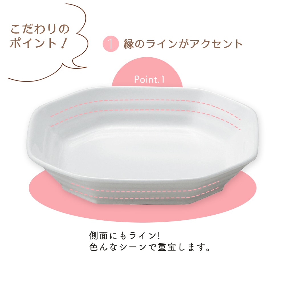 強化磁器【15cm 八角皿】