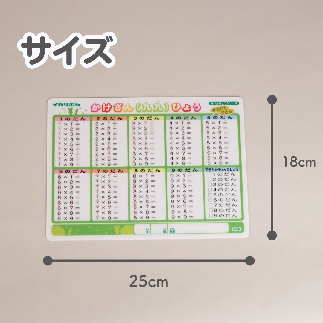 何度でも！書いて消せるお勉強下敷き《書き消し出来る下敷き 九九・時間割》 したじき 練習 勉強 学習 九九 かけ算 算数 時間割 反復練習 知育 学校 塾 文房具 文具 小学生 中学生 なぞり書き 鉛筆 プラスチック