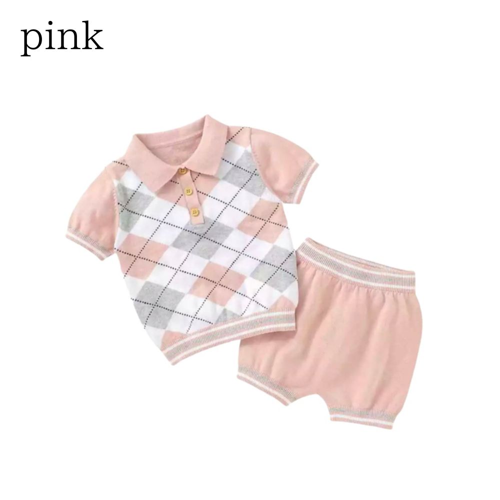 子ども服詰め合わせ 0歳-4歳子供服】コットン100% アーガイル柄セットアップ