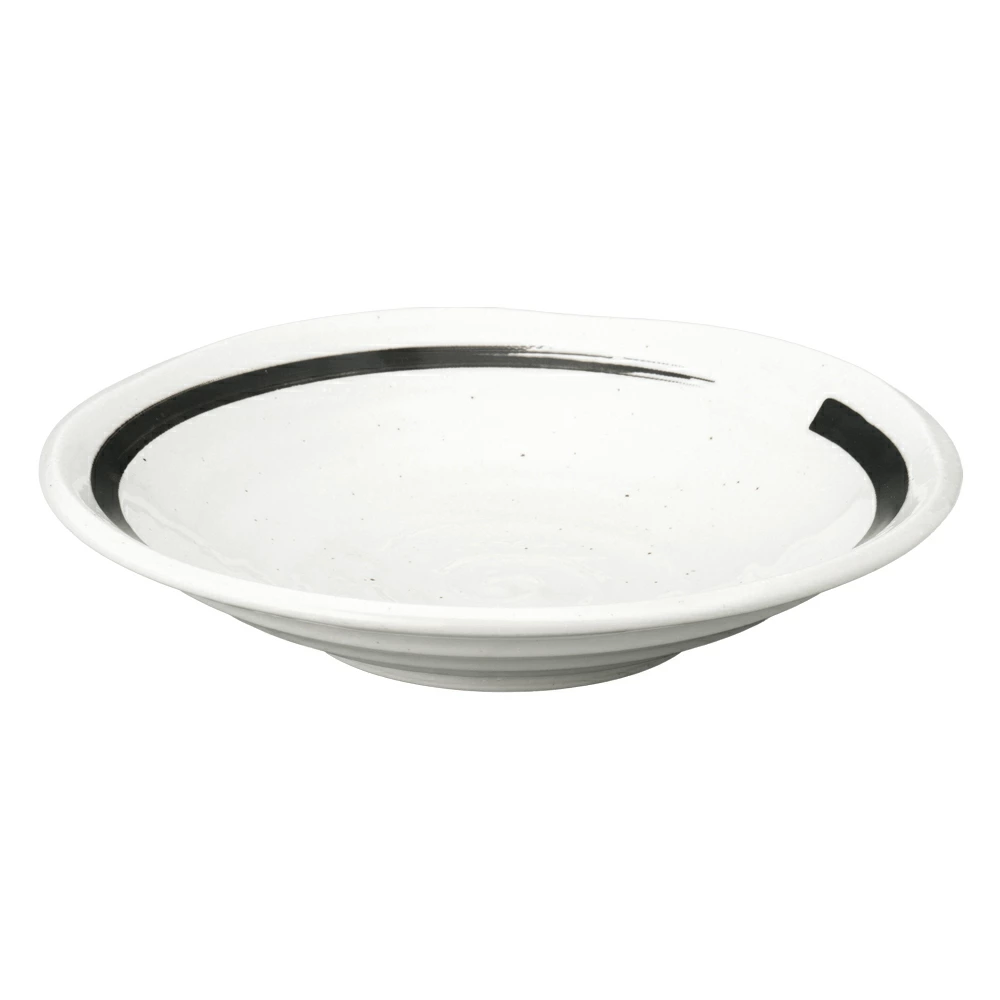 【YAMATSU STANDARD】【 鳴門 深皿 粉引 黒刷毛目 】 24cm 21cm 17cm 14cm 10cm 9cm 煮物鉢