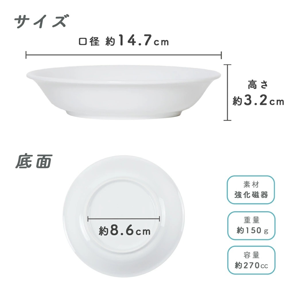 ★数量限定 お得なアウトレット品★ 強化磁器　取り皿　選べる3サイズ
