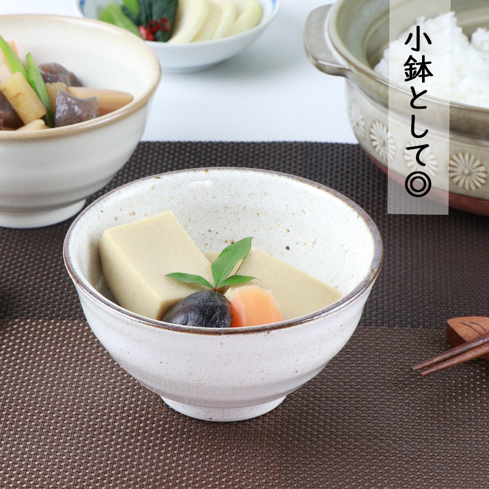 12cm ぐっと引き立てるブラウンライン ご飯茶碗