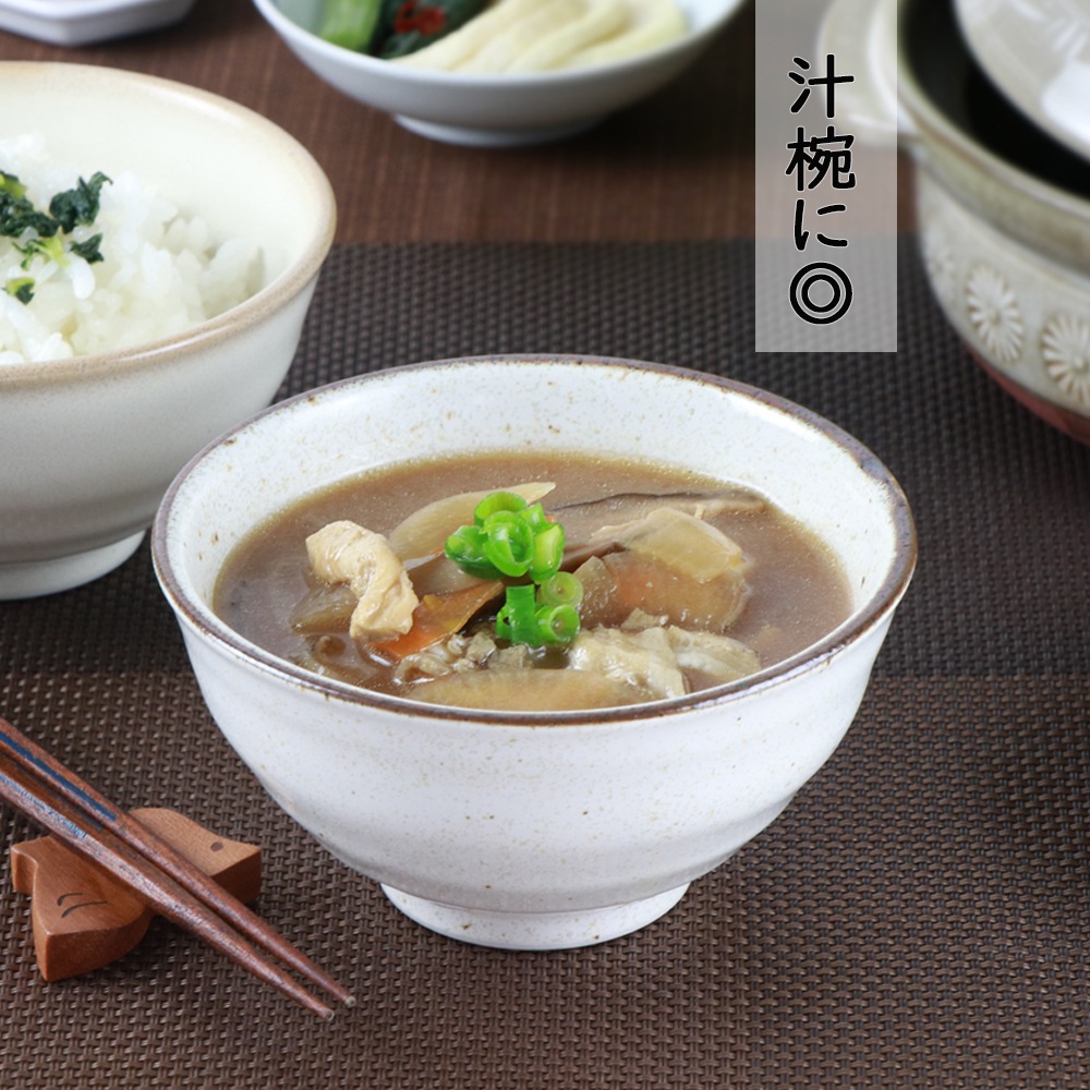 12cm ぐっと引き立てるブラウンライン ご飯茶碗