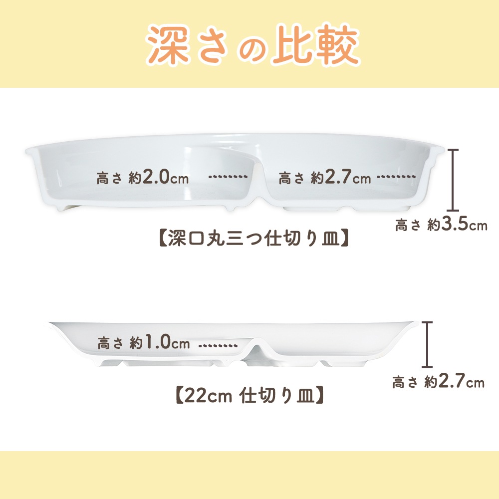 ★数量限定 お得なアウトレット品★ 【深さがある ３つ仕切皿】選べる3サイズ！