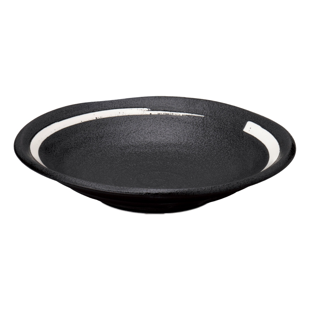 【YAMATSU STANDARD】【 鳴門 深皿 煮物鉢 黒耀 白刷毛目 】 24cm 21cm 17cm 14cm 10cm 9cm 皿