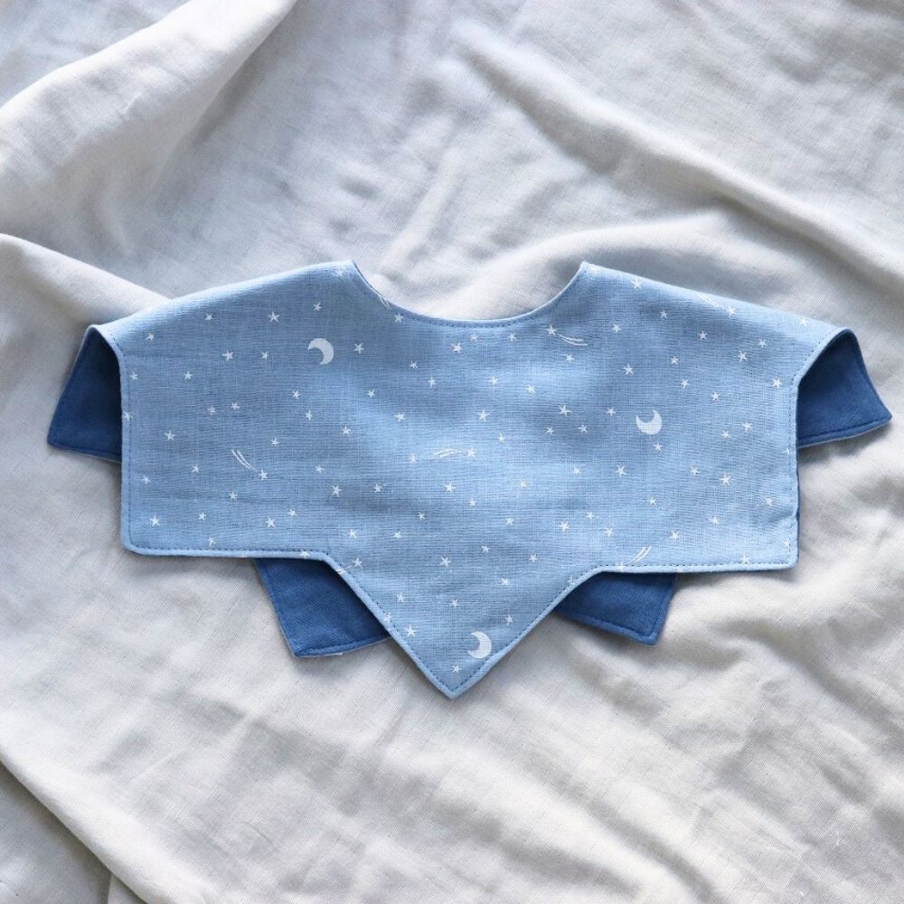 《在庫処分 半額》【日本製】ギザギザリバーシブルスタイ (柄×無地) 《 Lien de famille》 キララ